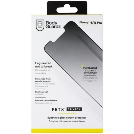 BodyGuardz PRTX Privacy Screen Protector For IPhone 13 / 13 Pro - Black
